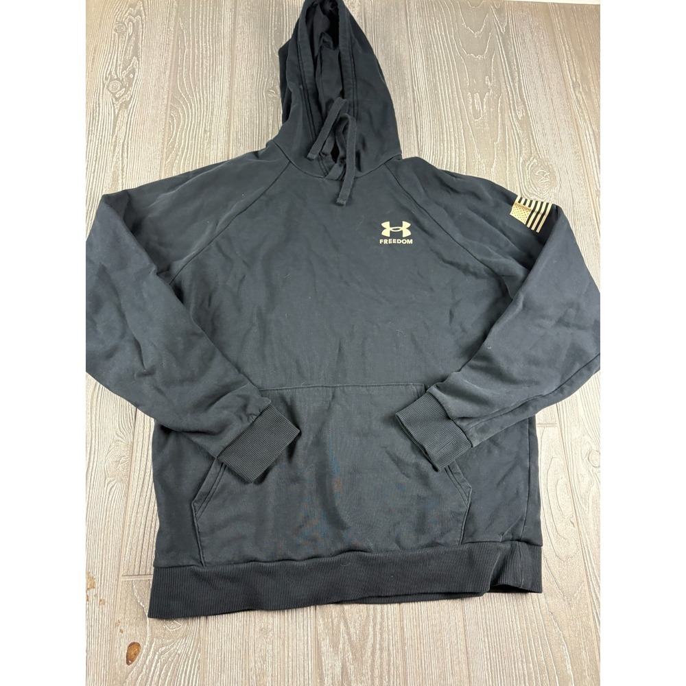 Under Armour Freedom Flag Long Sleeve Hoodie Unisex Size Medium Black